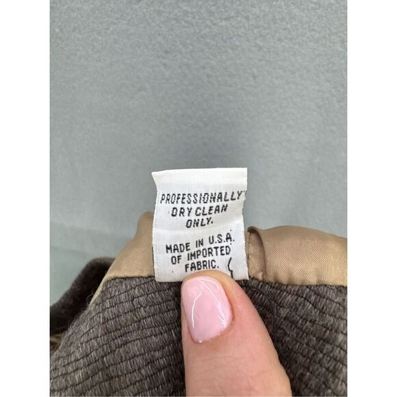 Vintage Silk & Wool Womens Tan Khaki High Waisted Pleated Trousers Pants Size 8 - Picture 9 of 10